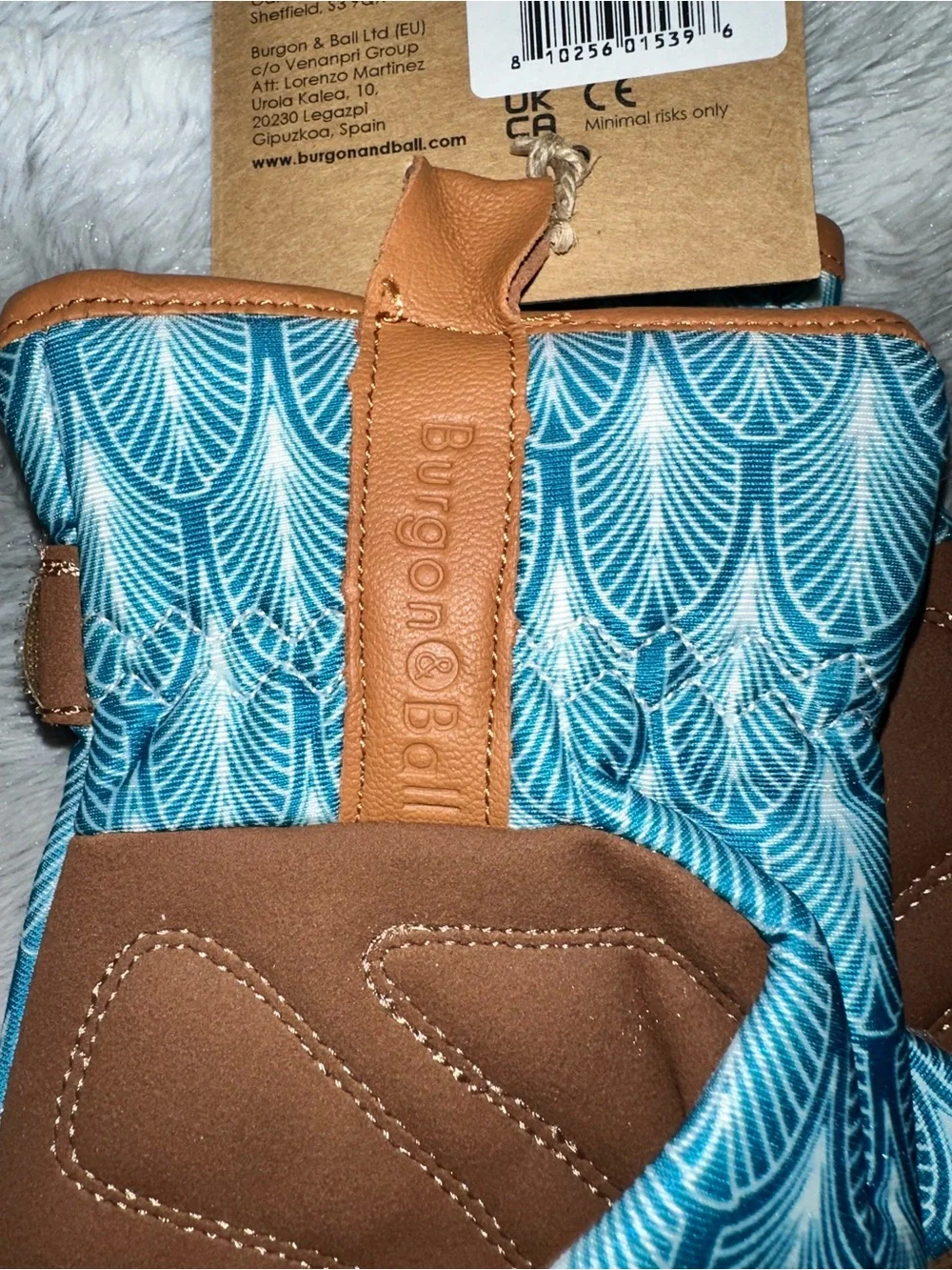 Women's Love The Glove Teal Patterned Gardening Gloves - Brown Trim